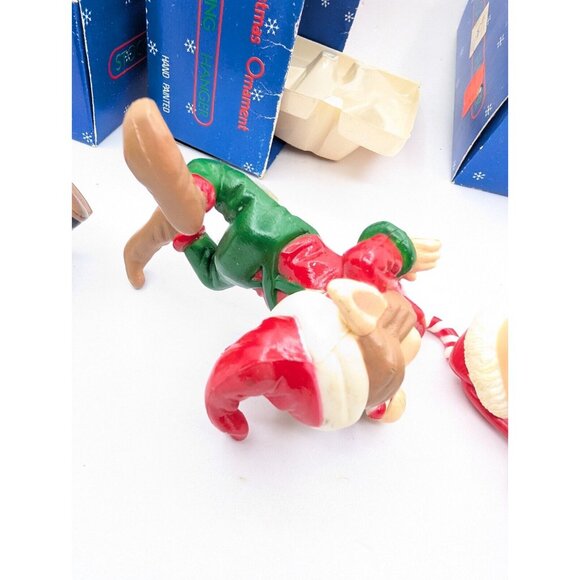 Set Of 3 Christmas Stocking Hangers Small Racoon, Elf And Bear - Picture 10 of 16